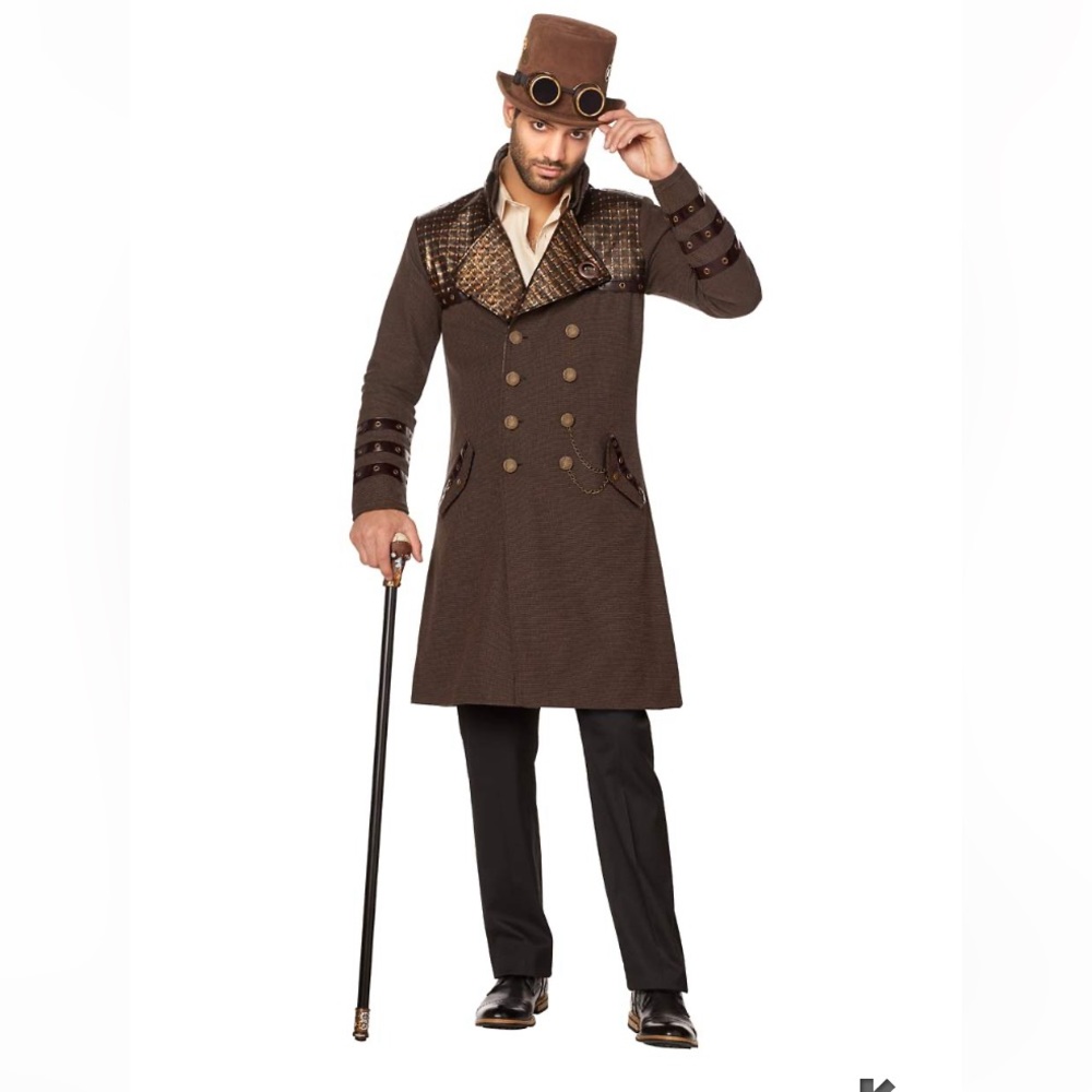 Spirit Halloween Steampunk Duster Jacket and Mask bundle!!